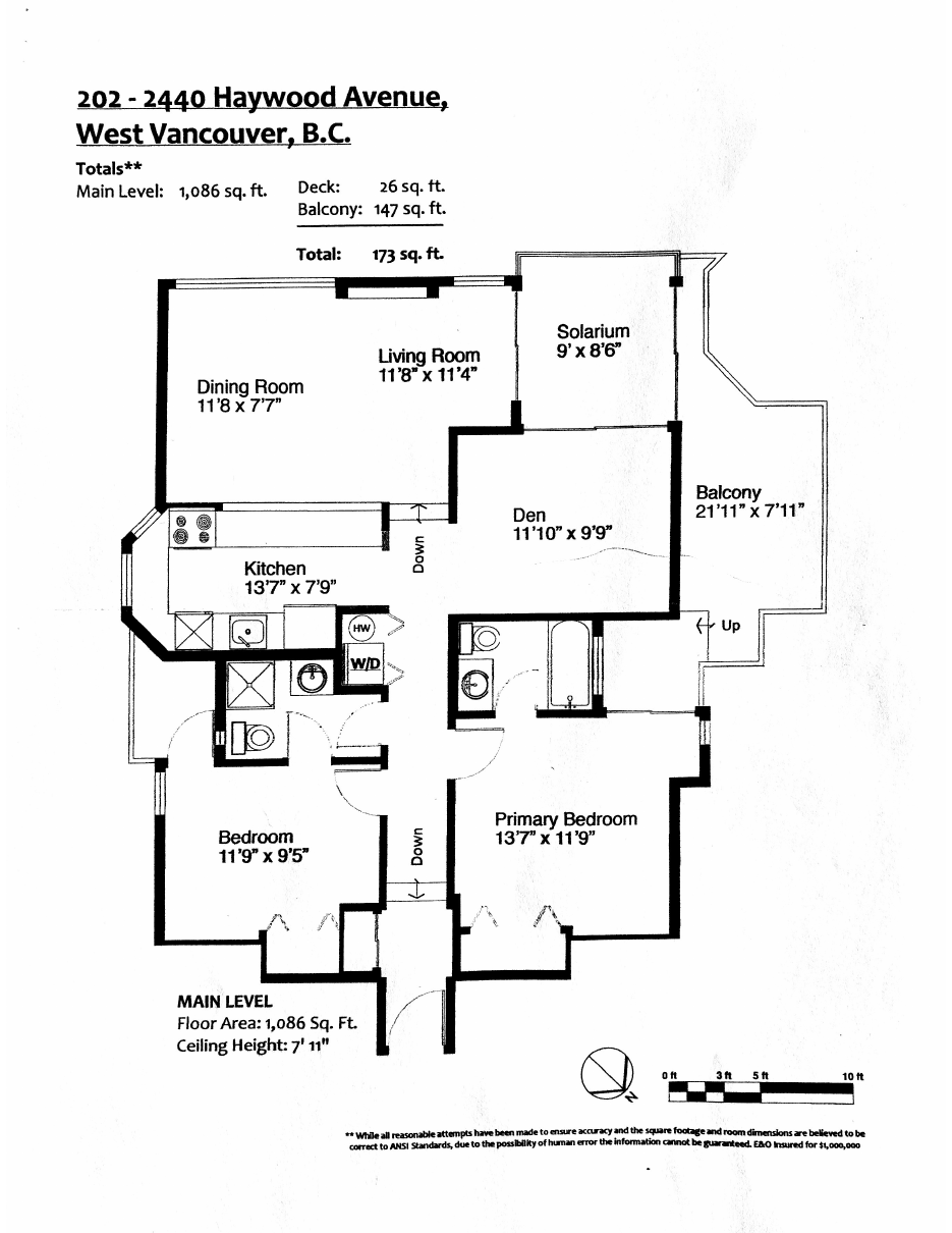 Floor plan for 202 - 2440 Haywood Avenue, Dundarave, West Vancouver