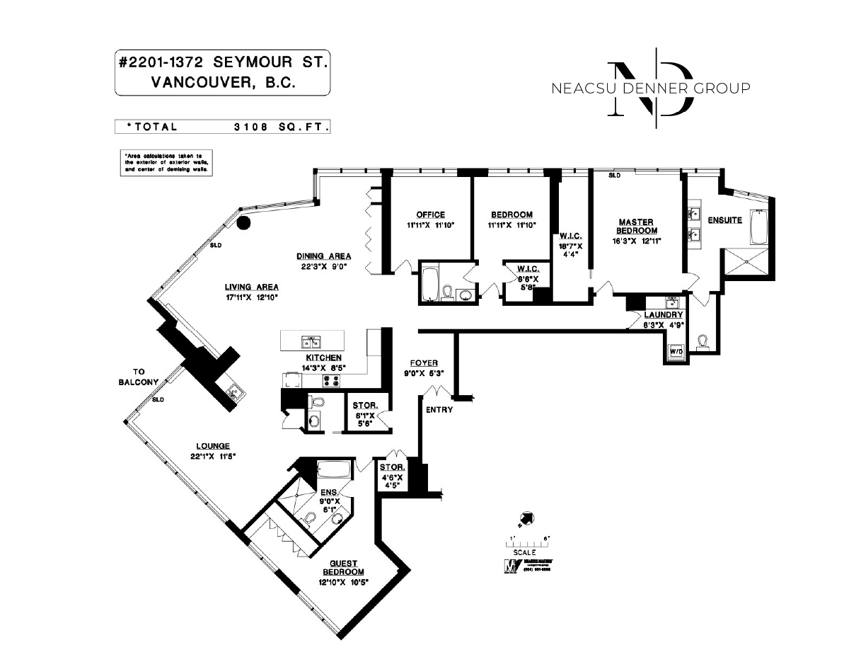 Floor plan for 2201 - 1372 Seymour Street, Downtown, Vancouver West