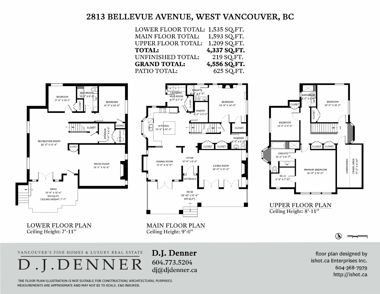 Floor plan for 2813 Bellevue Avenue, Dundarave, West Vancouver