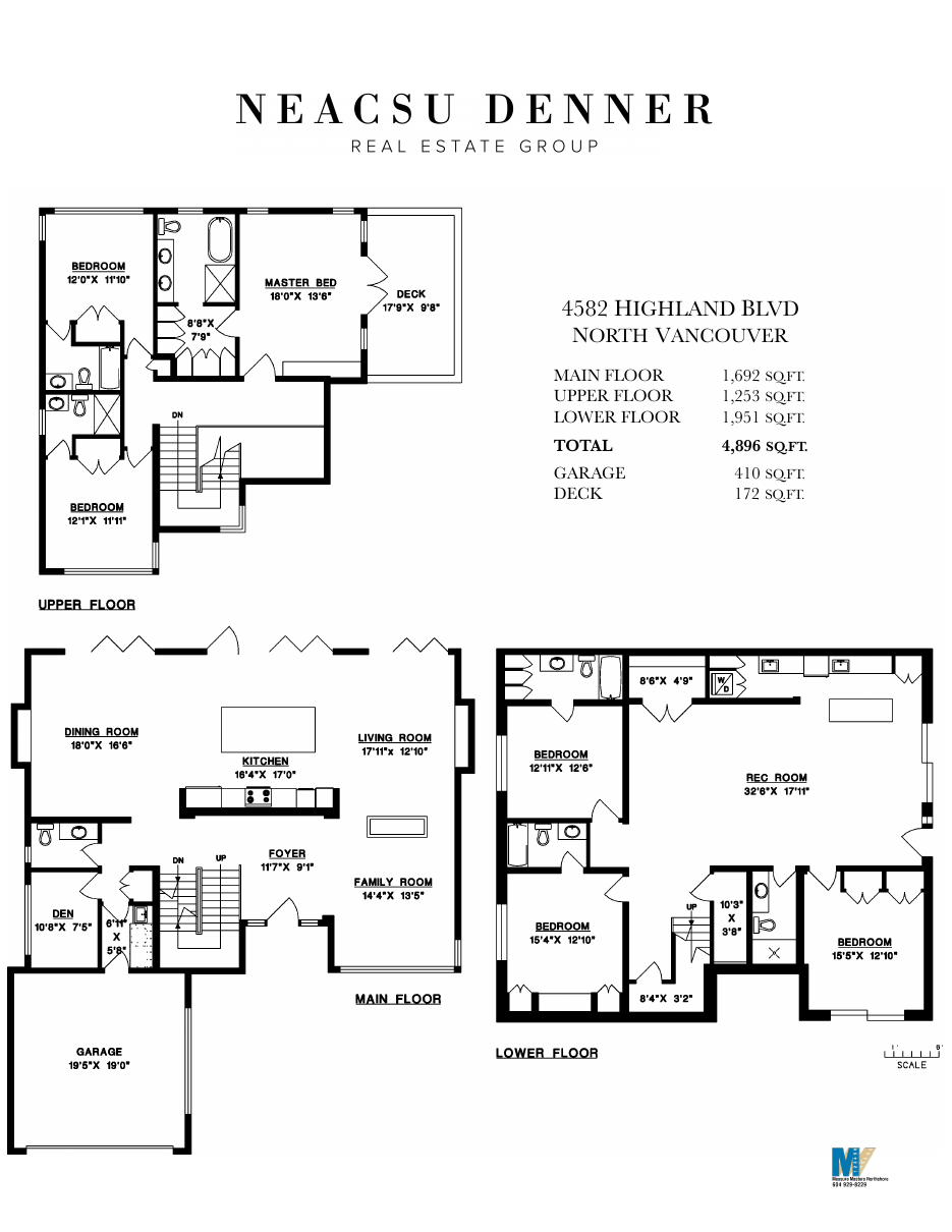 Floor plan for 4582 Highland Boulevard, Canyon Heights, North Vancouver