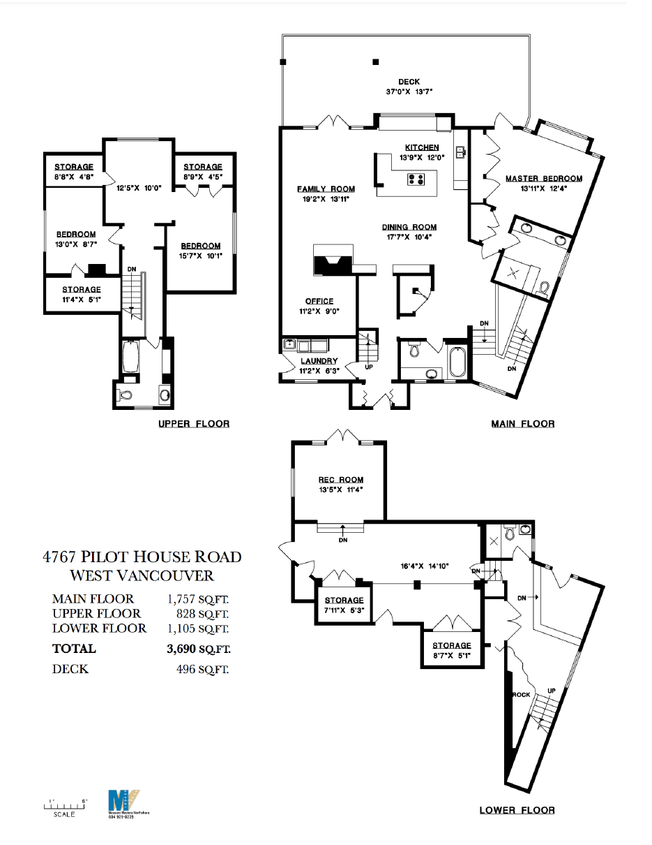 Floor plan for 4767 Pilot House, Olde Caulfeild, West Vancouver