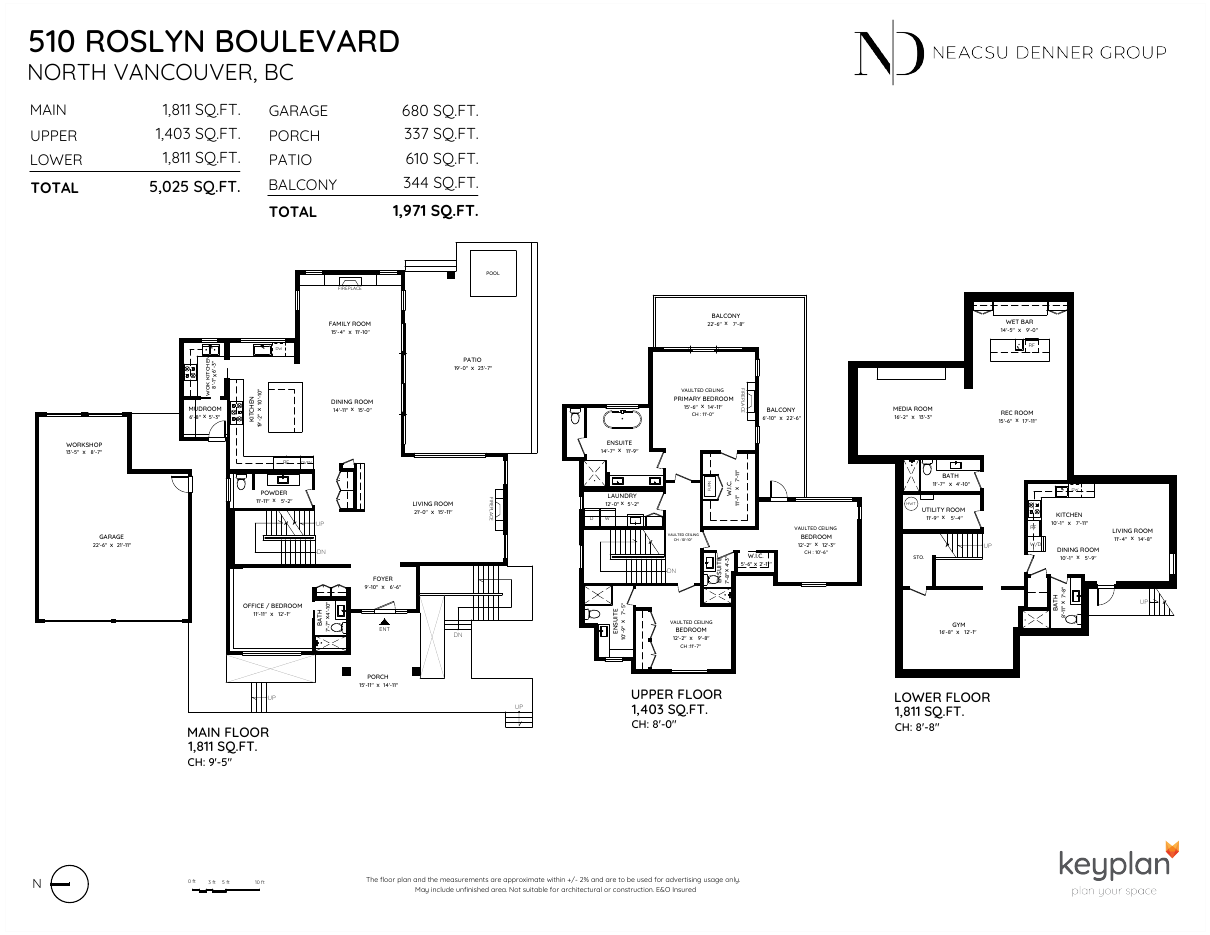 Floor plan for 510 Roslyn Boulevard, Dollarton, North Vancouver