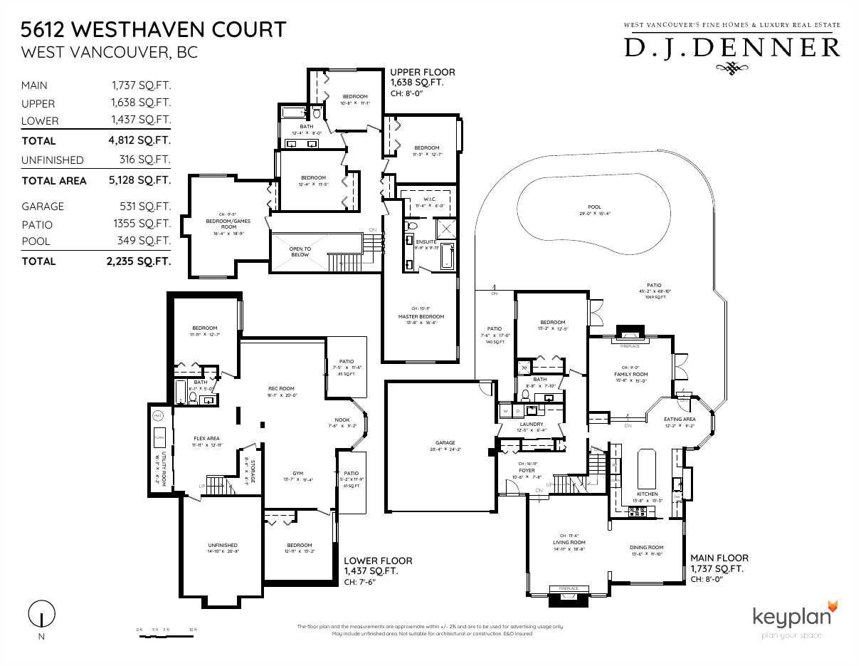 Floor plan for 5612 Westhaven Court, Eagle Harbour, West Vancouver