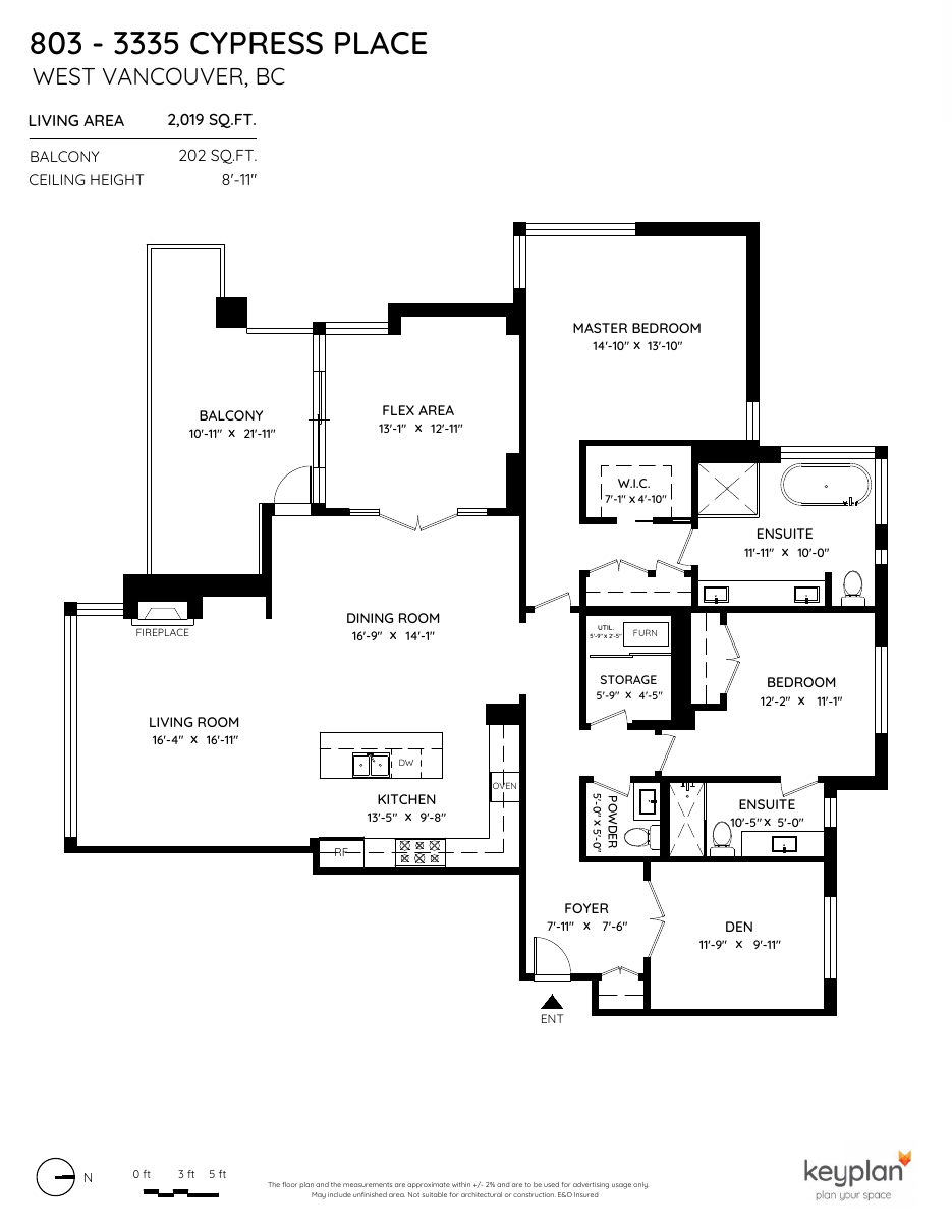 Floor plan for 803 - 3335 Cypress Place, Cypress Park Estates, West Vancouver